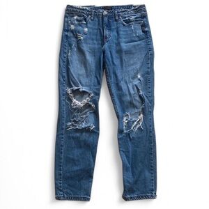 Silver Distressed Ankle Jeans
